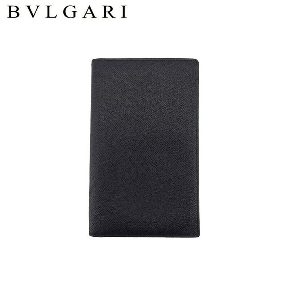 BVLGARI Long Bill Holder Classico Leather Authentic Used